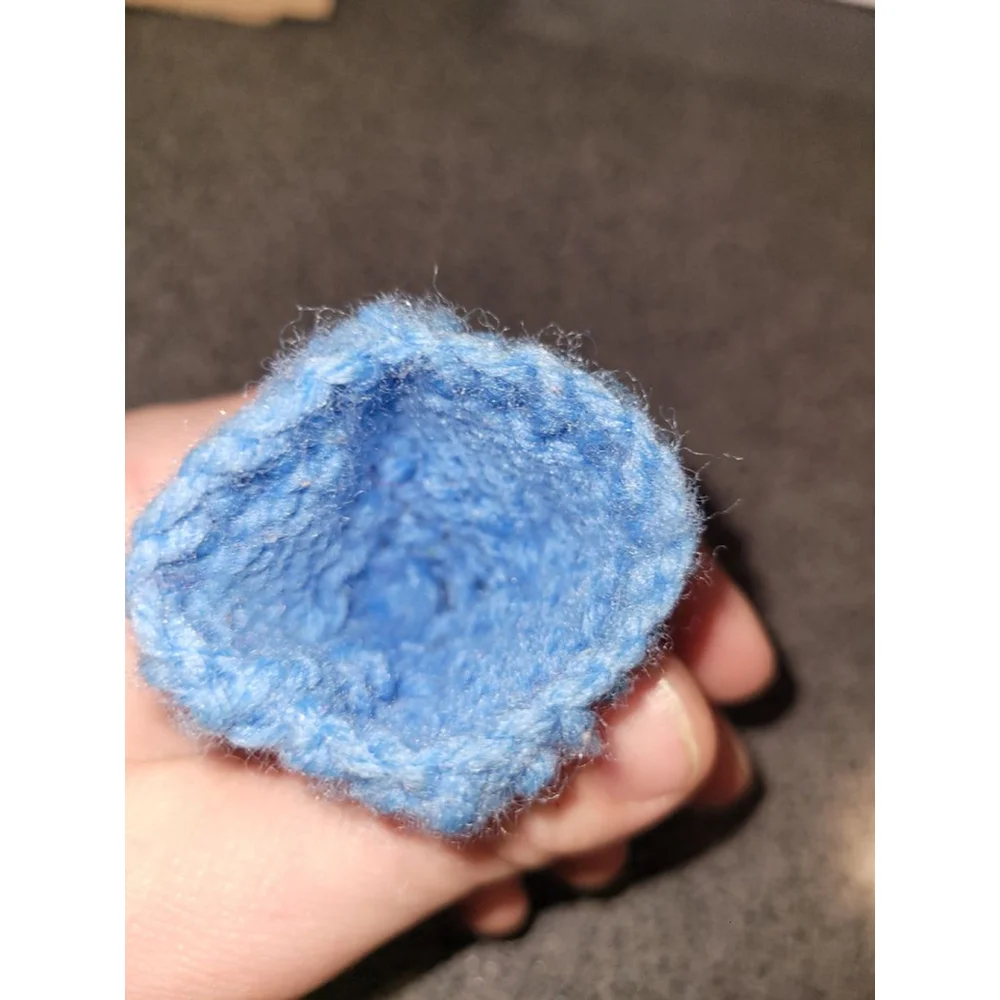 Vintage Barbie Knit Hat Blue Hand Knit Winter Beanie Doll Accessory